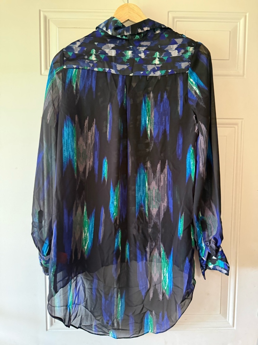 Kirna Zabete x Target Chiffon Button-Up Tunic Blouse Abstract - Picture 2 of 7